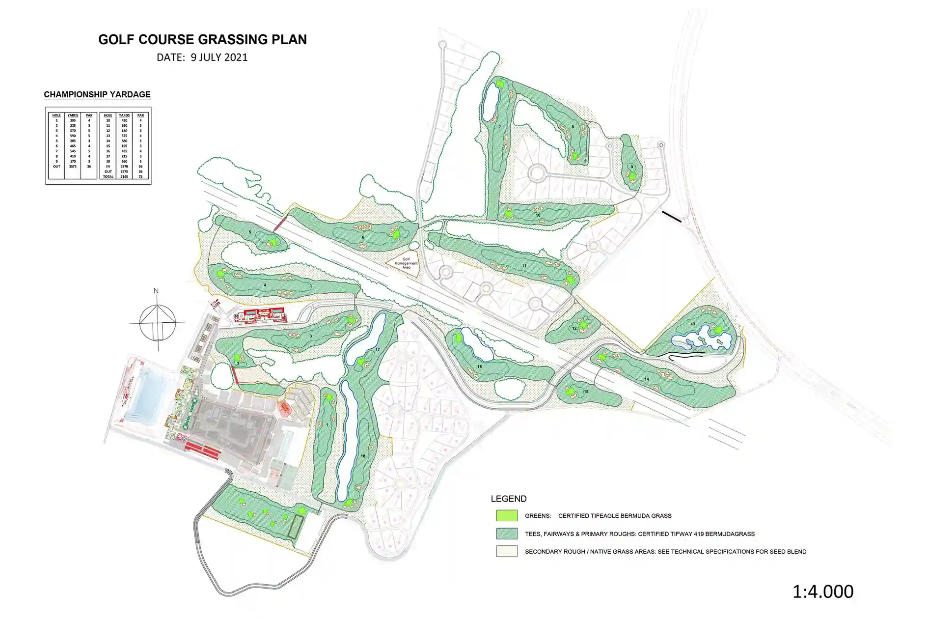 Golf Course CAD, Golf Grassing Plan Drafting